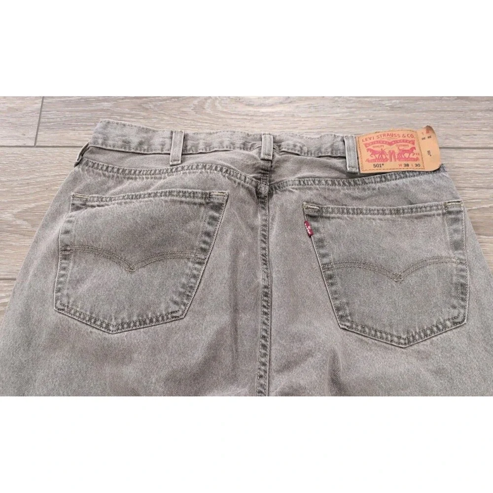 LEVI'S 501 RARE PEWTER COLOR BUTTON FLY DENIM JEANS MEN'S 38X30 EGYPT EUC